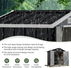 Aoxun 6.2x4 FT Shed Outdoor Galvanized Storage Shed with Large Lockable Doors for Lawn, Backyard, Patio (Black)