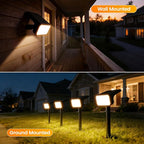 Fabrito 10 Pack Solar Spot Lights Outdoor Waterproof IP67, [108 LEDs, 4 Modes] Dusk to Dawn Spotlights with 1500mAh Battery for All Night, Landscape Lights for Tree, Yard, Pool, Pathway, Warm White