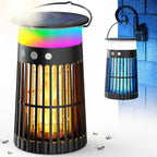 Solar Bug Zapper Outdoor, 5-in-1 Mosquito Zapper 4200V w/Flame Light & RGB Mode, Waterproof Portable Fly Zapper, Electric Cordless Fly Insect Mosquitoes Trap Killer for Patio Yard Camping RV Indoor
