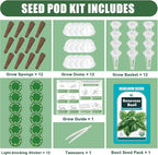 Herb Seed Pods Kit Basil - for All Hydroponics Growing Systems, 12 Pods Herb Kit with 1000+ Seeds of Genovese Basil, Grow Your Own Herb Garden at Home
