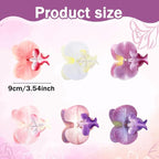 12PCS Fake Orchid Fabric Flower Heads 3.5in Artificial Orchids Flowers Heads for DIY Crafts Home Wedding Party Photography Props Decoration