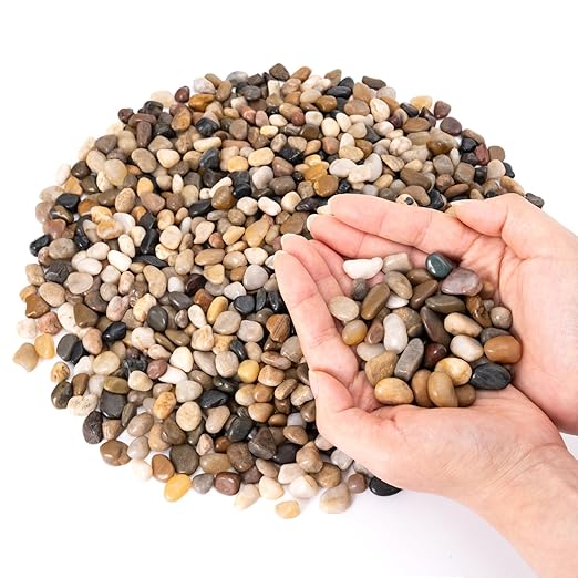 GreatBuddy 10-lb Pebbles for Indoor Plants, 3/8" Pea Gravel for Vases, Small Rocks for Succulents, Fish Tanks, Aquariums, Terrarium, Drainage Pebbles for Potted Plants, River Rocks for Landscaping