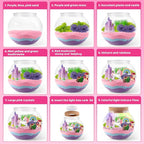 JOYEEMAX Unicorn Light-Up Terrarium Kit for Kids - LED Night Light Birthday Gift for Girls Ages 4 5 6 7 8-12 Year Old - Unicorn Toys for Girls - DIY Arts and Crafts Kit for Kids