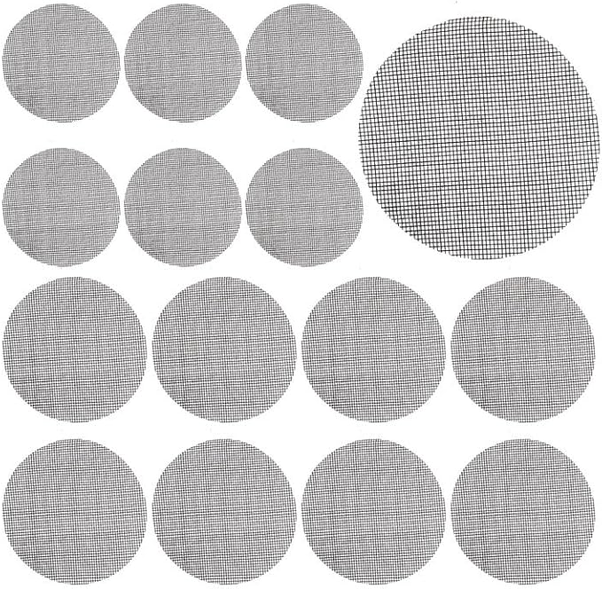 50PCS 4"/10cm Round Flower Pot Hole Mesh Pad, Plastic Plant Pot Mesh Hole Cover, Bonsai Bottom Grid Mat Pad for Garden Prevent Soil Loss