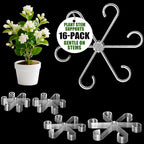 16 Pack Upgraded Plant Stem Supports, Nearly Invisible Plant Support for Indoor Plants, 4 Sizes Stem Holders for Climbing Houseplants, Reusable Plant Stabilizer, Indoor Plants Accessories