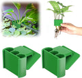 2 Pk Upgraded Aquarium Plant Holder, 3-Hole Hanging Holder with Clip, Suitable for Fish Tank Decoration, Green