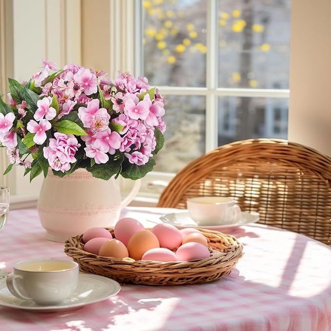 CITYES 6 Pcs Artificial Flowers for Outdoors Impatiens Silk Geraniums Flowers Pink UV Resistant Faux Impatiens Flowers for Outdoor Planters Pot Patio Garden Hanging Basket Porch Table Indoor Decor