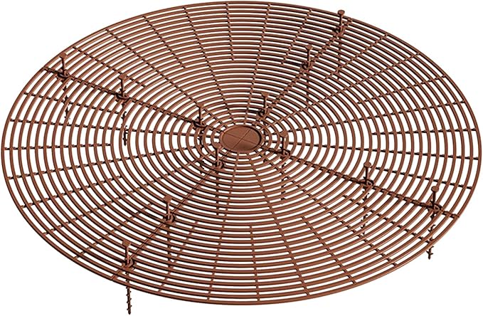 20.5 Inch Large Round Plant Pot Grid Cover, Cuttable Flower Pot Soil Covers Protectors from Animals, Dog Cat Digging Stopper with Deep Stakes for Indoor Outdoor Gardening (Coffee)