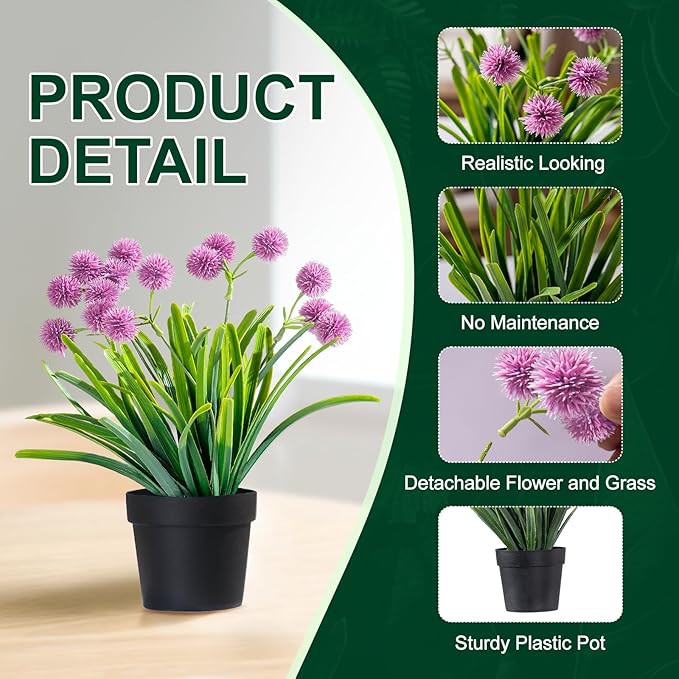 3 Pack Fake Small Plant Artificial Potted Flowers for Home Decor Fake Flower Plant Greenery Mini Faux Plant for Indoor Bedroom Living Room Office Shelf Bathroom Farmhouse Decor (Type 9)