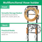TomCare Garden Hose Holder Upgraded Water Hose Holder Heavy Duty 4 Spikes Hose Hanger Holds 160 Feet Hoses Stable Freestanding Hose Storage Organizer for Outside Yard