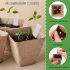NNG 5PCS Seed Starter Tray with 90PCS Square Seed Peat Pots,Seed Starter Kit with Germination Trays Seedling Pots for Seedling Propagation and Plant Growing