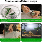 Aquarium Mountain View Stone Ornament, Resin-Coated Rockery with Flocked Cover Like Grass, Artificial Plastic Plants Suitable for Small Fish and Shrimp Play Decorations