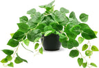 Tiita 1 Pack Fake Plants Artificial Scindapsus Aureus in Pots, Realistic Fake Greenery Potted Plants for Home Office Desk Window Sill Bathroom Bedroom Outdoor Indoor