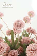 Floroom 5pcs Shabby Blush Faux Silk Mums Artificial Flowers, Bulk Fake Small Mini Chrysanthemums with Stems for DIY Wedding Centerpieces Floral Arrangements Vase Fillers Home Decorations