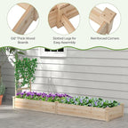 S AFSTAR Raised Garden Bed with Trellis & Planter Box, 93" L x 25" W x 40" H Outdoor Wooden Planter Box Kit for Flower Herb Vegetable Fruit Climbing Vines, Elevated Gardening Bed for Garden Patio