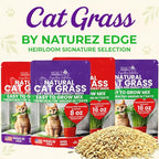 NatureZ Edge Cat Grass Seeds & Catnip Seeds - 3 Pack Variety Kit, Cat Grass for Indoor Cats, Oat & Barley Seeds for Planting, Cat Plant, Indoor Cat Grass Kit, hierba para Gatos