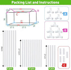 Mini Greenhouse with Potting Mat for Indoor Plant, Heavy Duty Portable Green House with Waterproof Pot Pad for Small Plants, Clear Small Plant Tent for Seed Humidity(White)