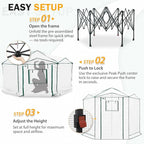 EAGLE PEAK 8.5x8.5 Portable Walk in Greenhouse, Pop Up Indoor Outdoor Greenhouse, Green House Kit with Zippered Roll-Up Doors and Windows, Hexagon Design, PE Cover, Clear/White