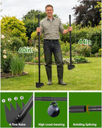 Luvenia 2-in-1 Hoe Garden Tool and Weed Puller Tool, 60 Inch Long Handle Garden Hoe Heavy Duty, Stainless Steel Triangle Hoe for Gardening Planting, Weeding, Digging, Loosening Soil, Sharp Edge