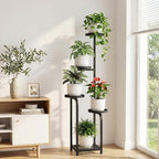 TOSKING 5 Tier Tall Plant Stand Indoor Outdoor,Anti-Tip Plant Stand indoor, Wide Base for Pots, Child and Pet Friendly,Heavy Duty Corner Shelf for Plants & Decor, Space Saving ,Tiered Metal Flower Pot Stand for Balcony, Garden, Living Room, Patio (Blac...
