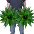 2 Pack Artificial Agave Plants 28 Inch Large Size Faux Succulent Stems Outdoor Decorating Realistic UV Resistant Tropical Plant Plantas Artificiales Decorativas Grandes - 29 Leaves, Dark Green