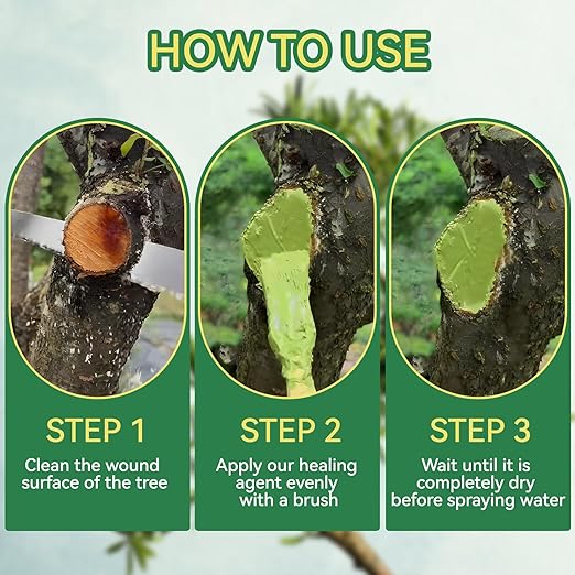 Tree Wound Sealer, 300g Pruning Sealer, Grafting Wax with Brush Tree Trunk Paint Protection Rapidly Form Protective Film for Damaged Trees Bark Repair Pruning Seal Fruit Tree Maintenance, Green