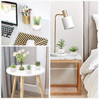 GREENTIME 6 Pcs Mini Artificial Succulents Plants in Ceramic Pots Small Fake Succulent Faux Plant Indoor Decor Bedroom Desk Bathroom Office Living Room Table Shelf Home Decoration Green White