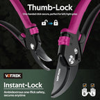 VOTREK® Pruning Shears for Gardening, [Patented Stepless Handle Opening] - Garden Scissors with Ultra-Sharp SK5 Steel for Weak Hand, Fit for All Hand Sizes, Bonsai Scissor Cuts 1-Inch Branches