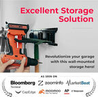 TIDYME Garage Tool Organizer Wall Mount - 64 inches - Sturdy Storage Rack with Adjustable Hooks, Anti-Rust - Easy Installation, 400lbs Capacity - Garden Tool Organizer (04 Racks & 08 Hooks)