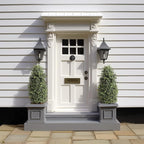 35inch Artificial Topiary Boxwood Tree, Faux Plants Outdoor 2 Packs Fake Bushes Faux Shrub, Artificial Topiary for Outdoors for Home Decor Indoor Front Porch