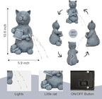 Solar Watering Cat Garden Statues Decor Waterproof Figurine Resin Sculpture Gift for Mom Grandma, Outdoor Decorations for Porch Patio Lawn Yard Home House Gardening Birthday Housewarming (Cat)