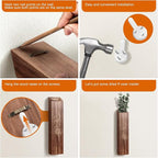 4 Pack Wood Indoor Wall Planter, Modern Boho Wall Decor for Living Room Bedroom, Farmhouse Pocket Vases for Dried Flowers and Faux Greenery Plants - Brown