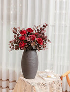 3Pcs Artificial Plants Silk Eucalyptus Leaves Tall 29" Eucalyptus Stems Branches Floral Arrangement Decoration, Artificial Plant Farmhouse Indoor Home Wedding Decor Wine Red
