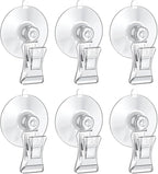 Pawfly 6 Pcs Aquarium Suction Cups with Clips, Aquarium Suction Cup Clips, Clear Plastic Fish Feeding Tool, Plant Leaf Seaweed Clips, Veggie Feed Holder, Underwater Fish Feeder, Fish Tank Accessories