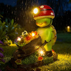 SunGlee Solar Light Turtle Outdoor Garden, Turtle Solar Light for Outdoors Yard Patio Decor 4 LED Sun Powered Outsides Turtles Decor Light Up Garden Statue Gardening Gift for Women Mother Decoration