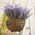 PASYOU 6 Pcs Artificial Lavender Flowers, Plastic Plants Fake Simulation Flower Wedding Indoor Outdoor Bridal Bouquet Home Garden Balcony Patio Planter Filler DIY Arrangement Decoration - Purple