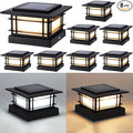 Dynaming 4x4 Solar Post Cap Lights Outdoor with 2 Color Modes, Fence Post Solar Lights Black Shell Fit for 4x4 Vinyl/Wooden Posts, High Brightness LED Lighting Decor for Garden Deck Patio, 8 Pack