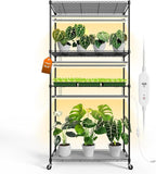 Bstrip Plant Shelf with Grow Light, Tall Grow Light Shelf, Plant Stand with 6 Pack 90W Full Spectrum Plant Lights for Indoor Plants, Seed Starting, Seed Tray, 35.4" Lx13.8 Wx70.8 H
