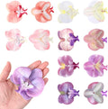 12PCS Fake Orchid Fabric Flower Heads 3.5in Artificial Orchids Flowers Heads for DIY Crafts Home Wedding Party Photography Props Decoration