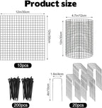 YEXEXINM 10 Pack 12" H X 4" D Wire Small Plant Protector from Animals, 10 PCS Small Metal Plant Cage Chicken Wire Cloche with Ground Stakes and Nylon Tie to Keep Animals Out, Garden Protection