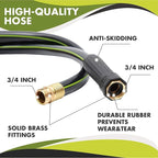 Worth Garden Hose 3/4 in. x 100 ft. - Heavy Duty Lightweight PVC Water Hose - Flexible, No Kink, Leakproof, Male to Female Fittings - 200PSI Work & 500PSI Burst, for Lawn, Gardening & Commercial Use