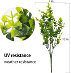 8 Bundles UV Resistant & Non-Fading Artificial Boxwood Shrubs - Fake Greenery Plants for Outdoor Indoor, Farmhouse, Garden, Porch, Patio, Wedding Decoration