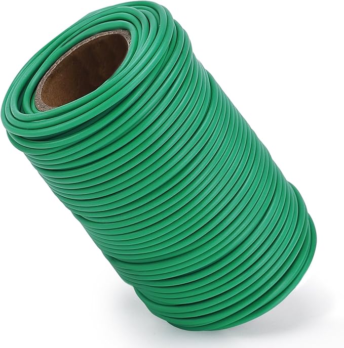 TELENT OUTDOORS 130 Feet Soft Plant Tie Green Twist Garden Ties for Plants Gardening Home Office Organization TPR Garden Ties Supplies with 2.5mm Diameter