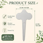 60 Pack Metal Plant Labels 6-1/2" x 3-1/2" Stainless Steel Outdoor Reusable Plant Name Tags Waterproof Garden Seed Labels Makers for Flowers Vegetable Pots Seedlings Herbs