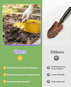8Pcs Kids Gardening Set with Metal Basket & Real Metal Tools, STEM Outdoor Kit, Ergonomic Wooden Handles, 3 Shovels, Rake, Watering Can, Gloves, Tote Bag, Gift for Toddler Boys Girls, Yellow