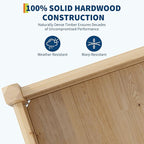 Large Wooden Raised Garden Bed 43.5" l x 16" w x 14" h, Outdoor Rectangular Planter Box for Vegetables, Flowers, Herbs, Yard, Patio, Backyard & Greenhouse, Elevated Horticulture Wood Garden Planter