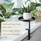 Teenyyou 1 Pcs Window Sill Plant Shelf 7.9''D x 14.2''H Adjustable Window Shelf Windowsill Clamp Tray for Indoor Plants Metal Windowsill Extension Tray Planter Floating Shelves for Indoor Outdoor
