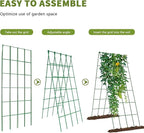 Cucumber Trellis 2 Pack, Foldable A-Frame Garden Trellis for Raised Bed Garden Grow Support with Plant Support Clips, Twist Ties, Plastic Ties, for Cucumber,Tomato, Climbing Plants and Flowers