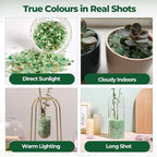 T4U Crystal Chips Stone Crushed Quartz Jade Pebbles 1LB - Fluorite Tumbled Gravel Small Decorative Pebbles Bulk, Mini Polished Rocks Sand Pieces for Crafts, Vases Filler, Plants, Aquarium Gravel Rocks