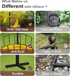 Artigarden Freestanding Garden Hose Holder Stake with Brass Faucet, Heavy Duty Metal Water Pipe Storage Stand Rack for Outdoor